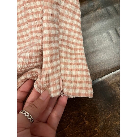 OPT Anthropologie Plaid Pink Gingham Crop Top size Medium - Picture 4 of 8